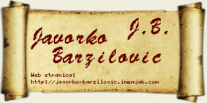 Javorko Barzilović vizit kartica